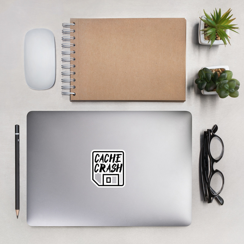 Cache Crash square logo sticker