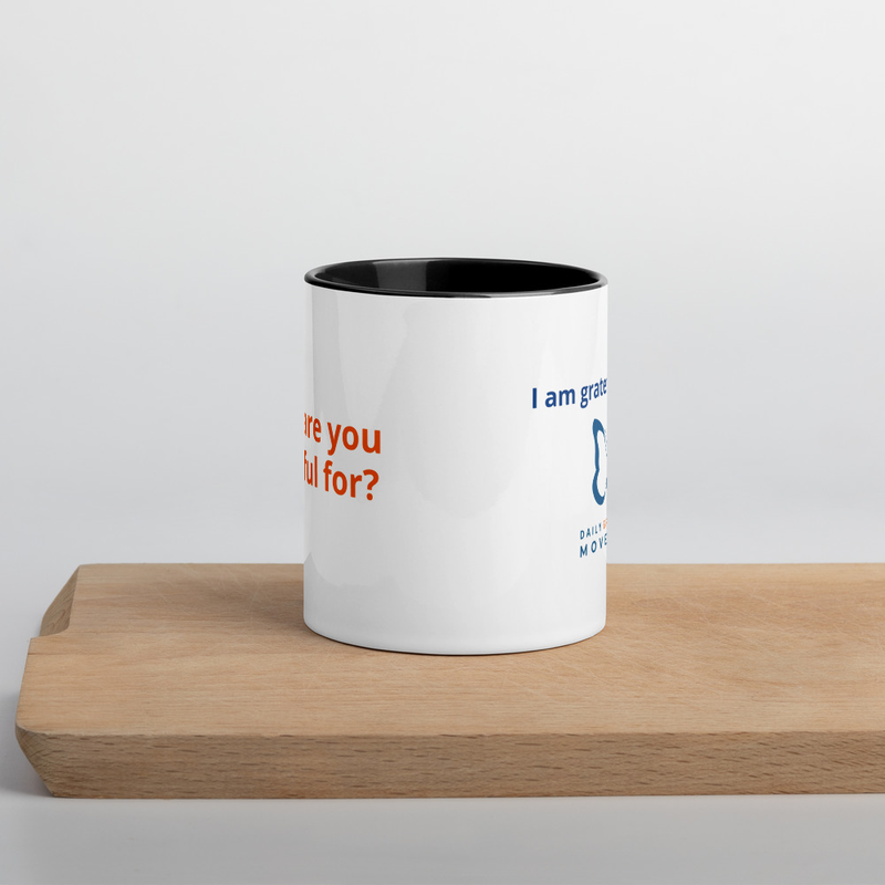 Gratitude Coffee Mug with Color Inside – 11 oz, Black