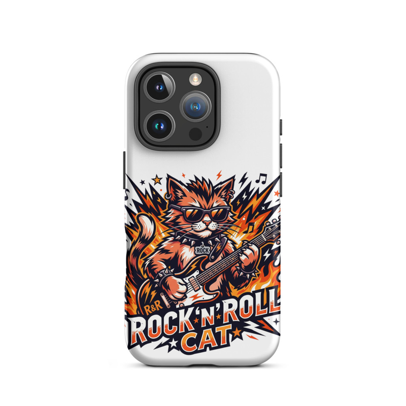 Tough Case for iPhone®: Rock N Roll Cat – iPhone 16 Pro, Matte