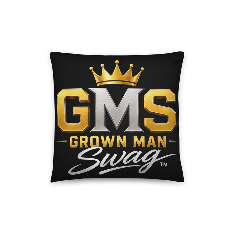Grown Man Swag™ Signature Premium Cotton Black Throw Pillow | Confidence • Style • Respect
