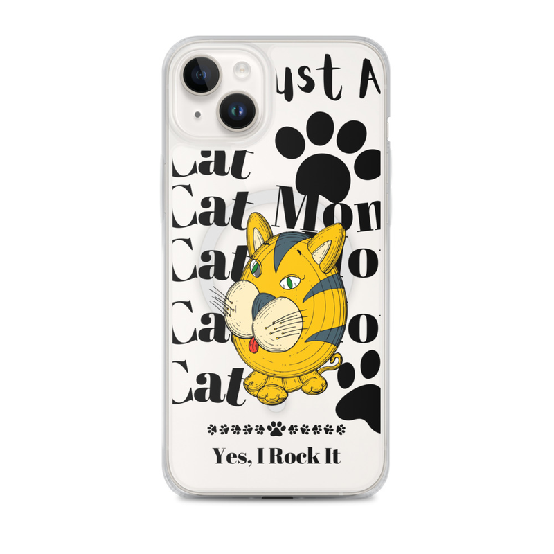 MagSafe® clear case for iPhone®: Just A Cat Mom