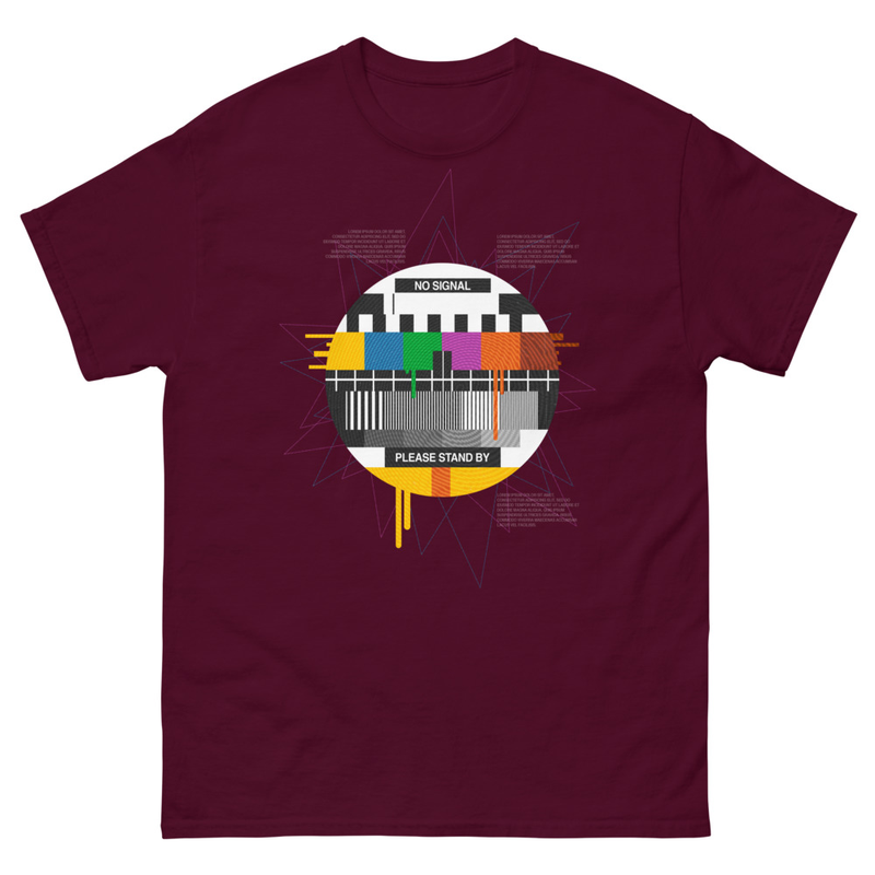 NO SIGNAL – Nostalgischer TV-Look – Unisex Statement T-Shirt Leipzig