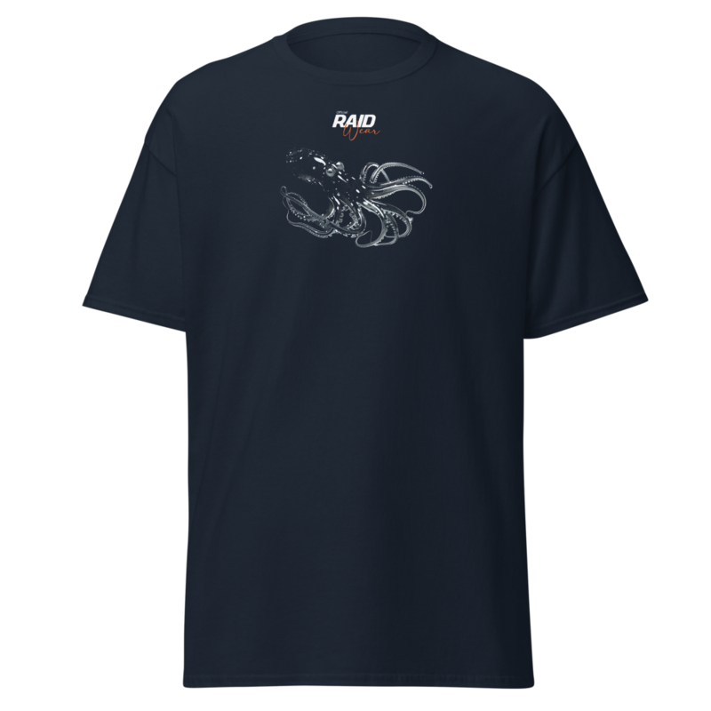 RAID Wear Octopus Front Print T-Shirt – 3XL, Navy