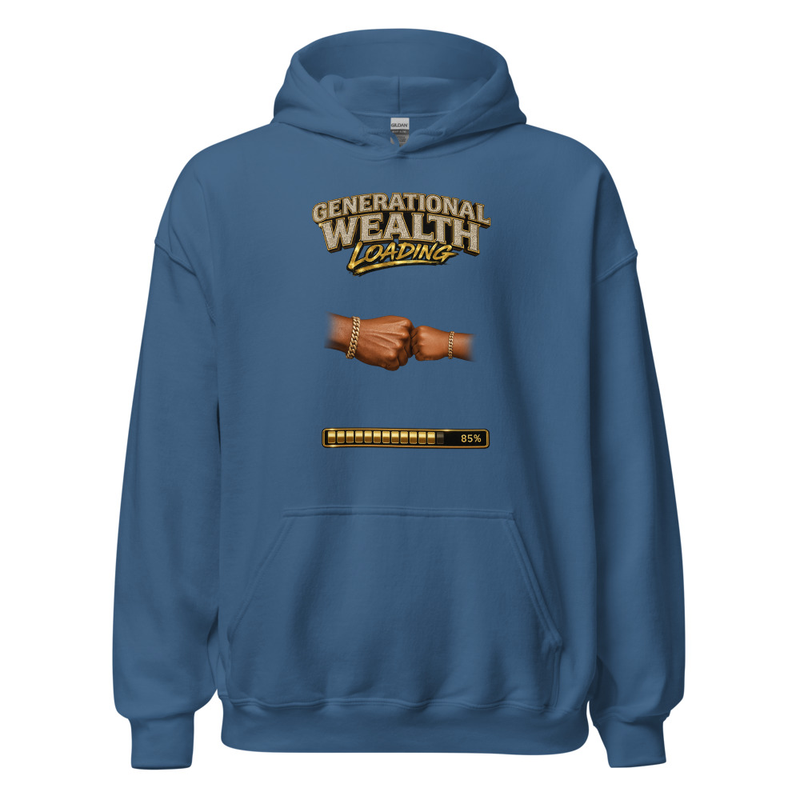 Men's Generational Wealth Hoodie – S, Indigo Blue