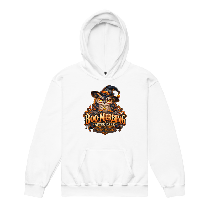 “Spooky Owl” Youth Hoodie — BOOMERBING AFTER DARK™