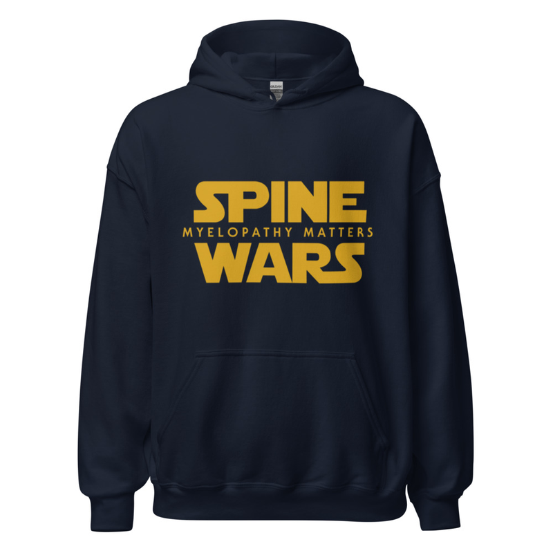 Spine Wars Myelopathy Matters Gold Print Hoodie – XL, Navy