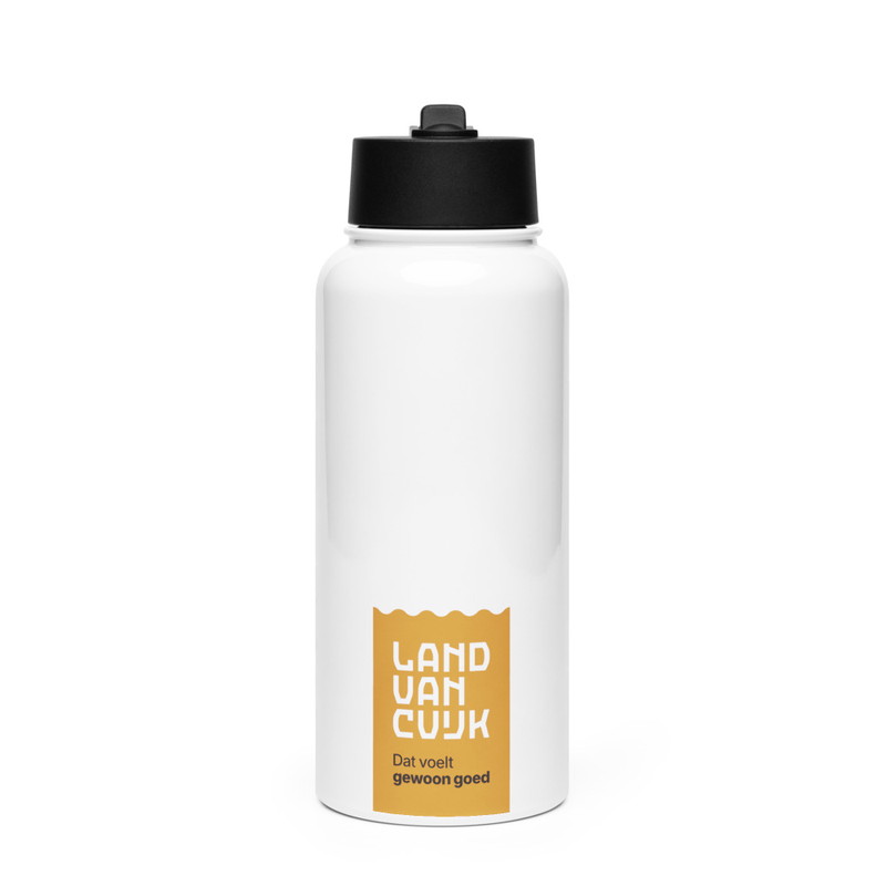 Land van Cuijk - Dat voelt gewoon goed - Stainless steel water bottle with a straw lid