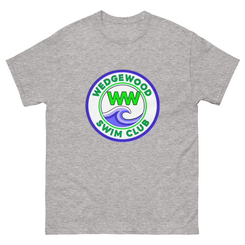 Unisex classic tee large logo – S, Sport Grey