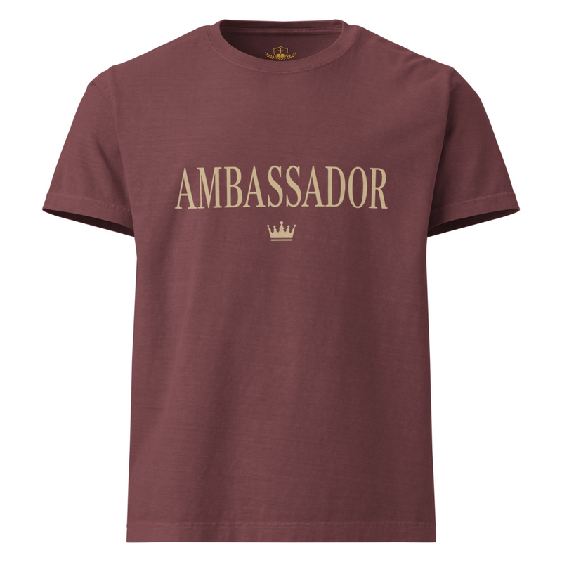 Ambassador Oversized Christian T-Shirt – XL, Washed Maroon
