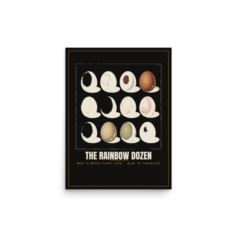The Rainbow Dozen Poster — Backyard Chickens merch