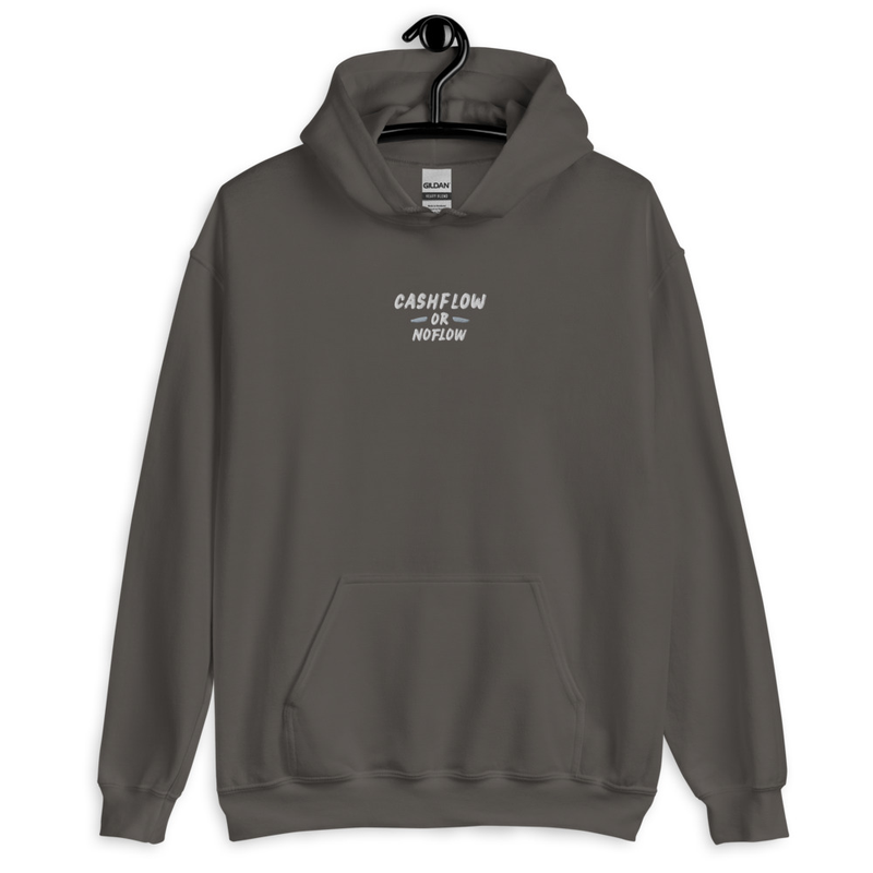 #CashflowOrNoflow Embroidered Hoodie – XL, Charcoal