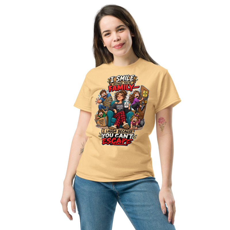 You can't scape - Unisex classic tee – M, Yellow Haze