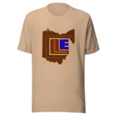 Ohio CLE C (Browns colors), L (Cavs colors), E (Guardians colors) Unisex t-shirt  / Tan / XS