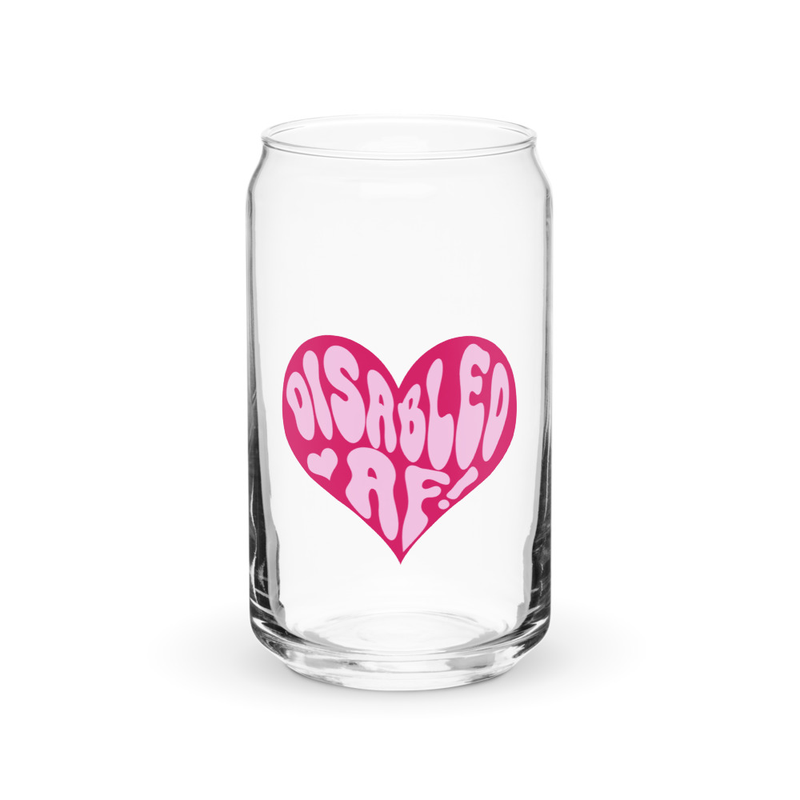 Disabled AF Heart Can-shaped glass