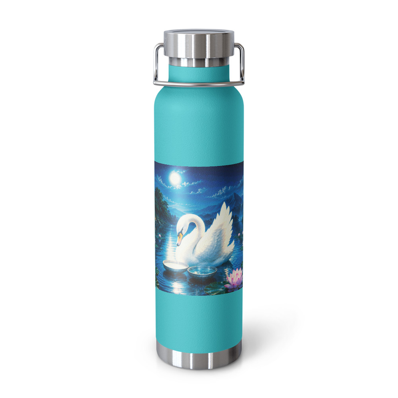 Hamsa Copper Vacuum Insulated Bottle – 22oz, Mint Green