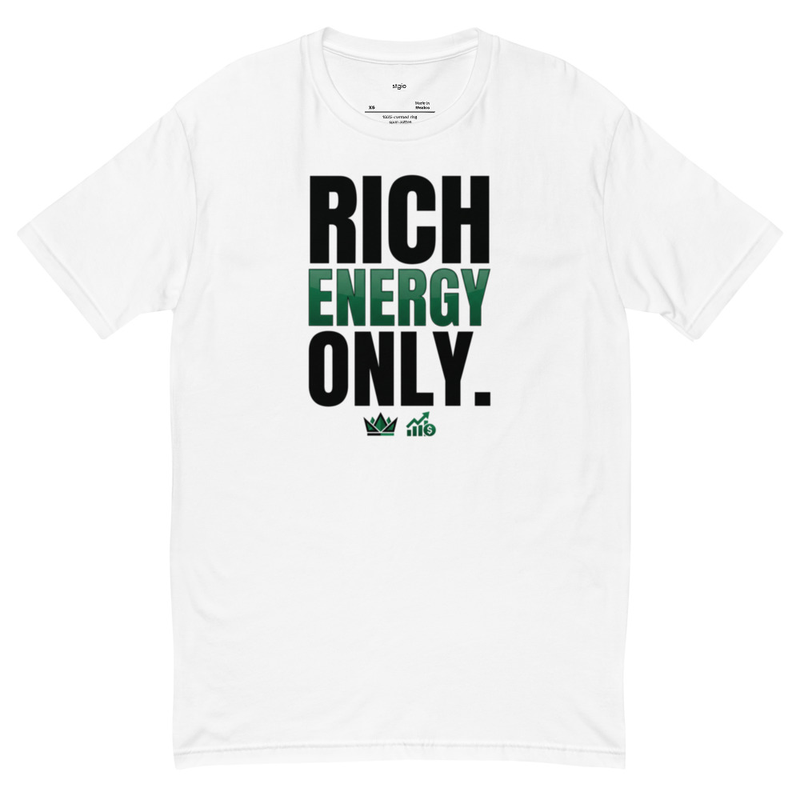 Rich Energy Only Shirt | Motivational Wealth Tee | Soft Cotton | Hustle – XL, White