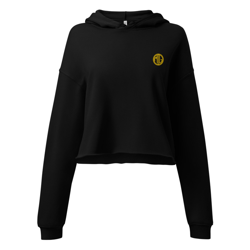 Essentials Cropped Hoodie | Black + Gold