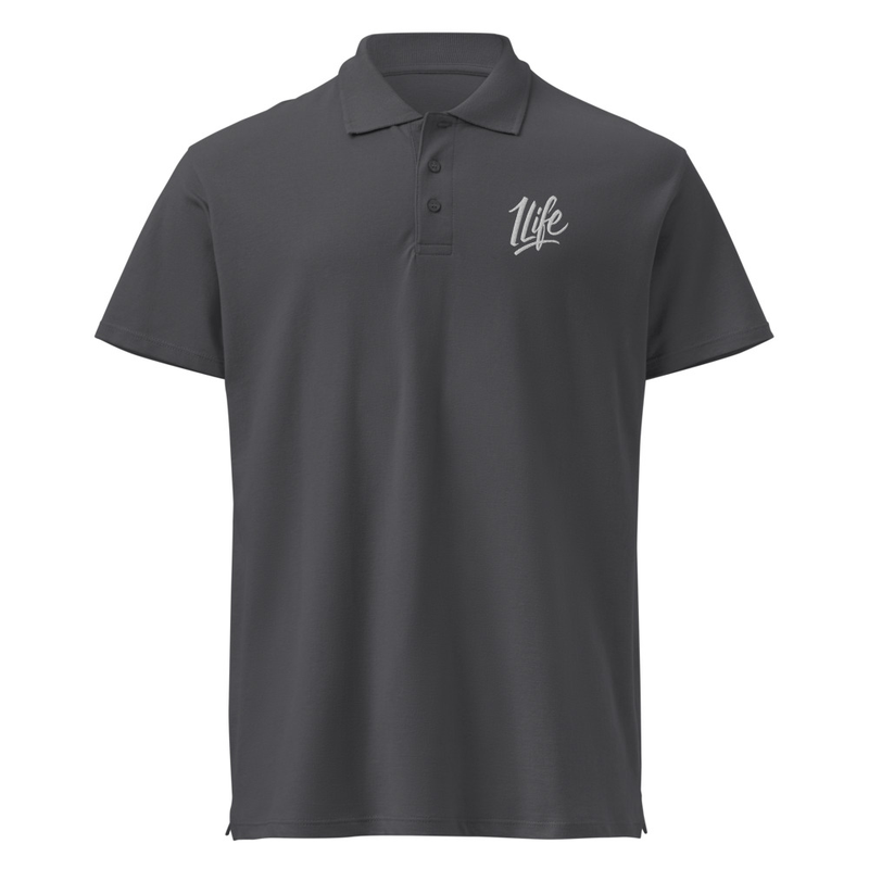 1Life // Premium pique polo shirt – XL, Mouse Grey
