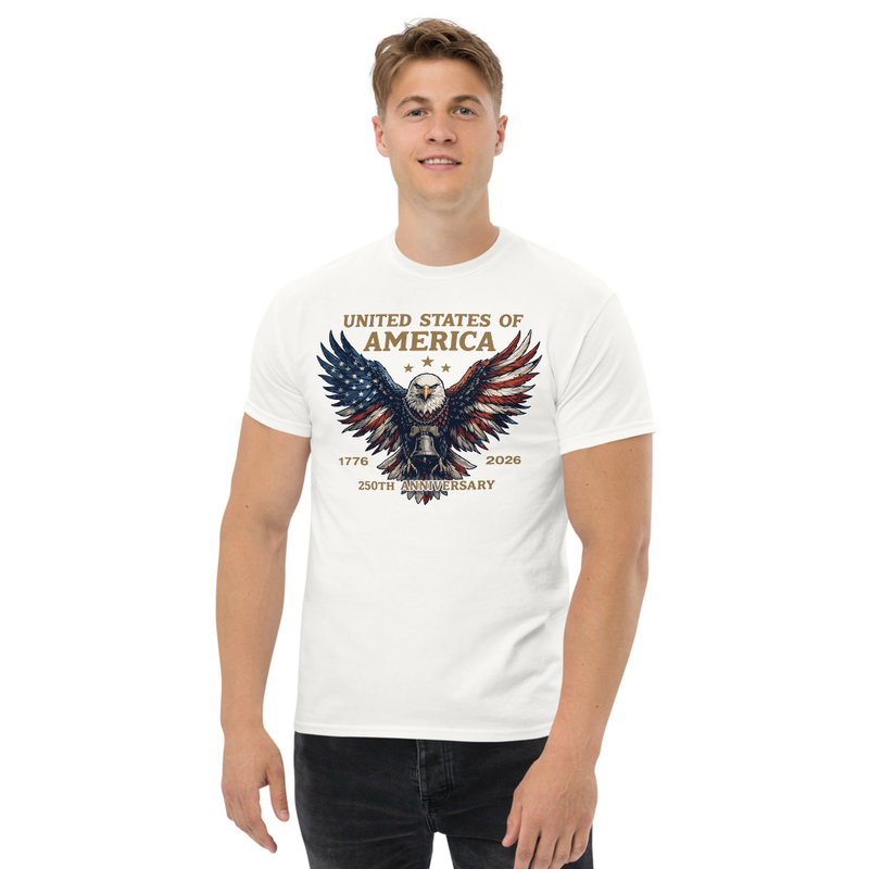 USA 250 | Spread Eagle Unisex Classic Tee – XL, White
