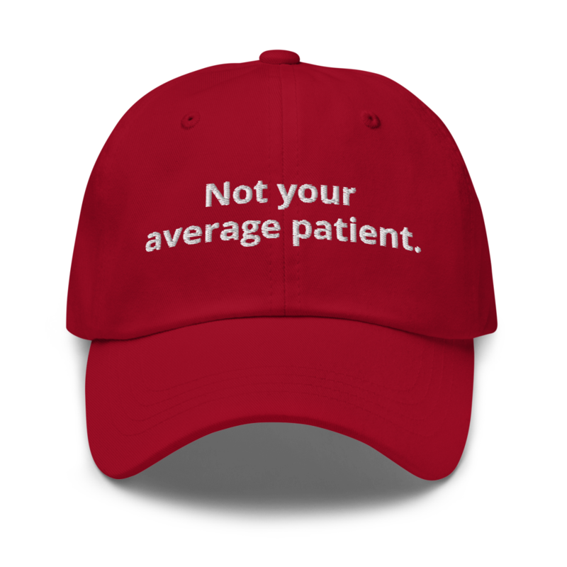 Not Your average patient hat. – One size, Cranberry