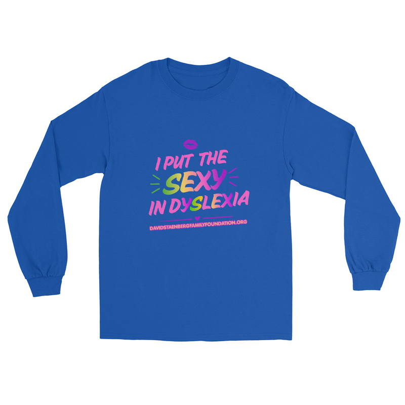 Men’s Long Sleeve Shirt | Dyslexia v1 – XL, Royal