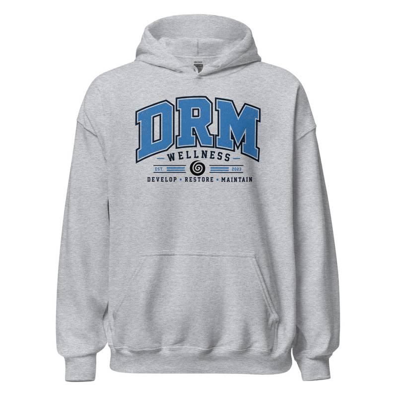 DRM Athletics Varsity Hoodie | Develop. Restore. Maintain.