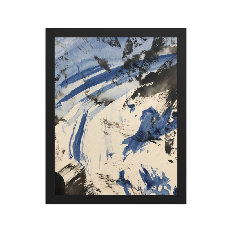 Perceptual Field 0216 – Blue Passage – Framed Print