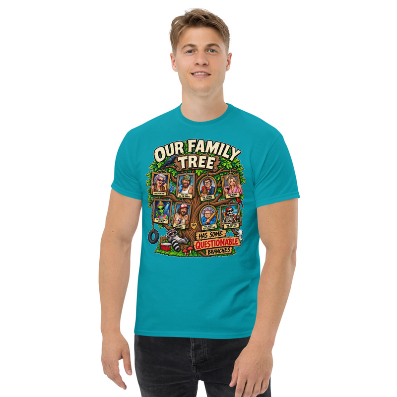 Questionable Family Tree - Unisex classic tee – 2XL, Tropical Blue
