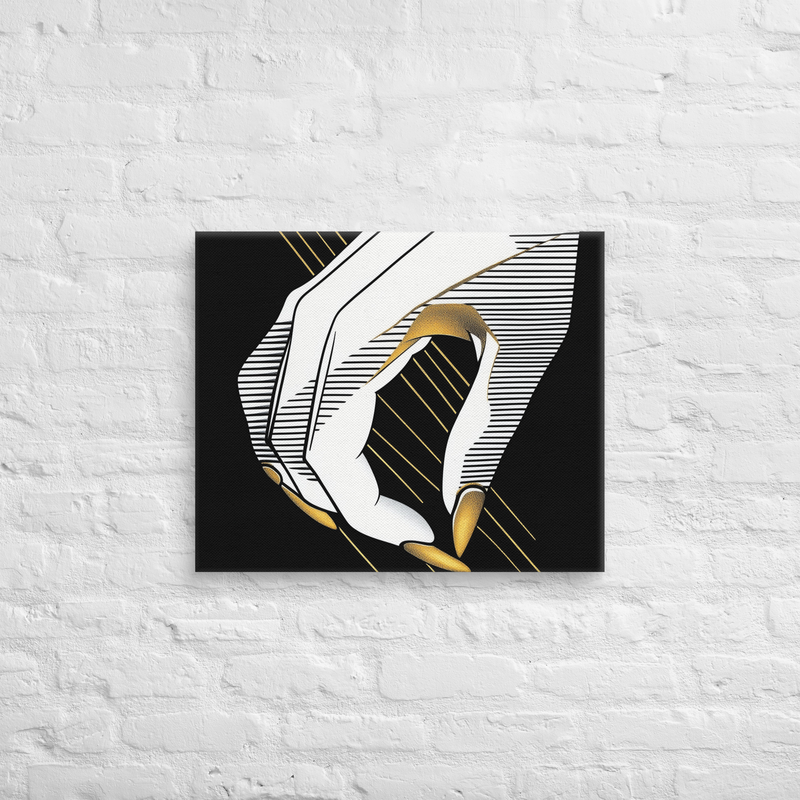 Black & White | Fingernails Modern Contemporary on Canvas | Huge Wall Decor