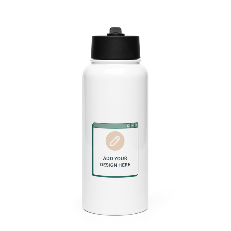 Stainless steel water bottle with a straw lid