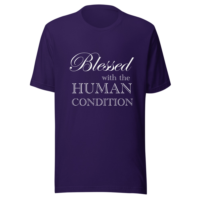 Blessed Unisex T-Shirt White Letters – XL, Team Purple