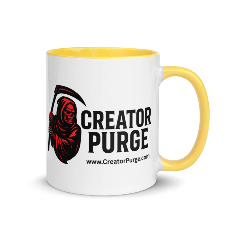 Creator Purge Logo Mug with Color Inside in Yellow