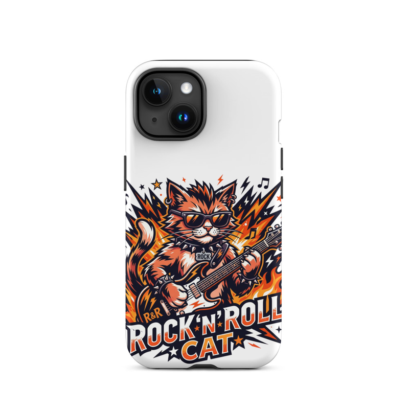 Tough Case for iPhone®: Rock N Roll Cat – iPhone 15, Matte
