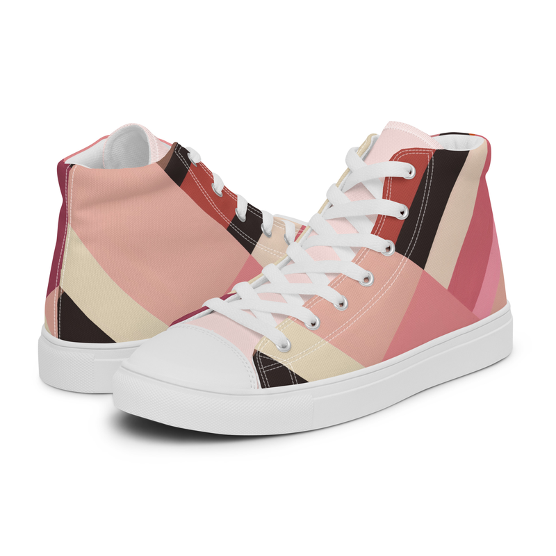 Pink Midcentury Women’s high top canvas shoes