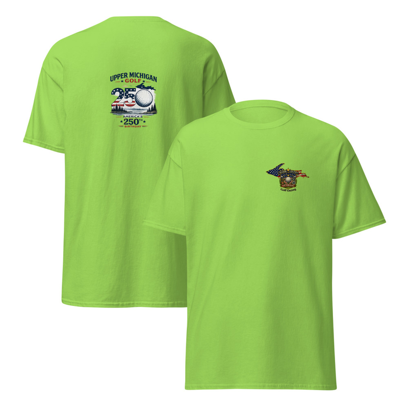 Alger County Veteran's Gol Outing Logo #5 Unisex classic tee – S, Lime