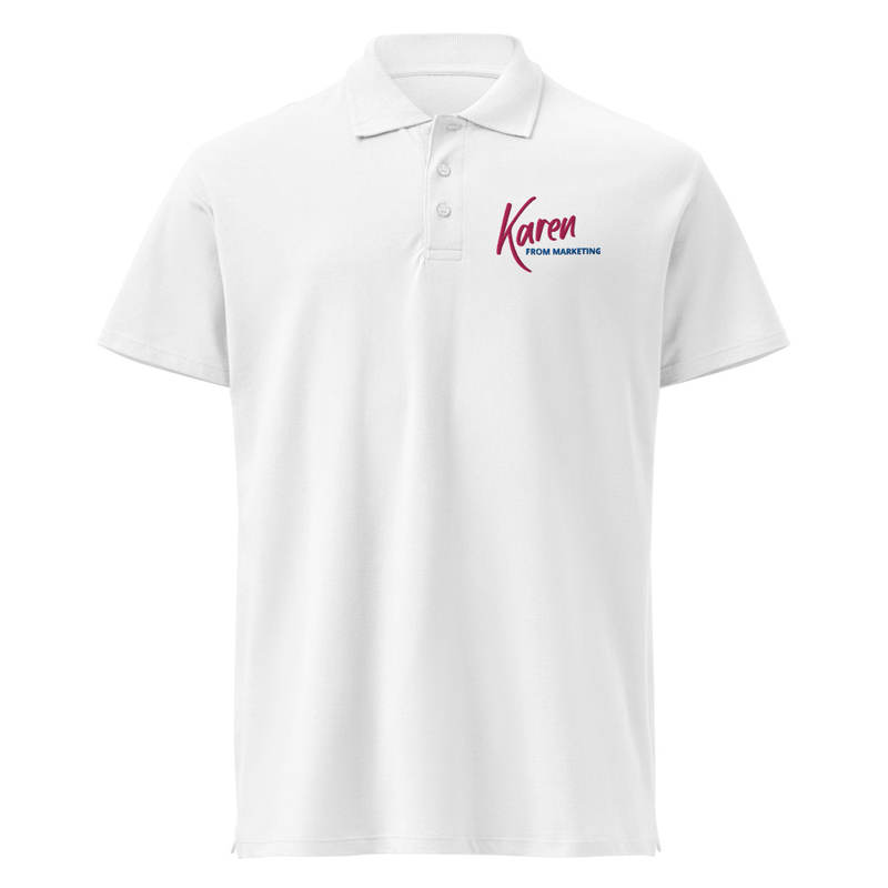 Karen from Marketing Premium White polo shirt Unisex