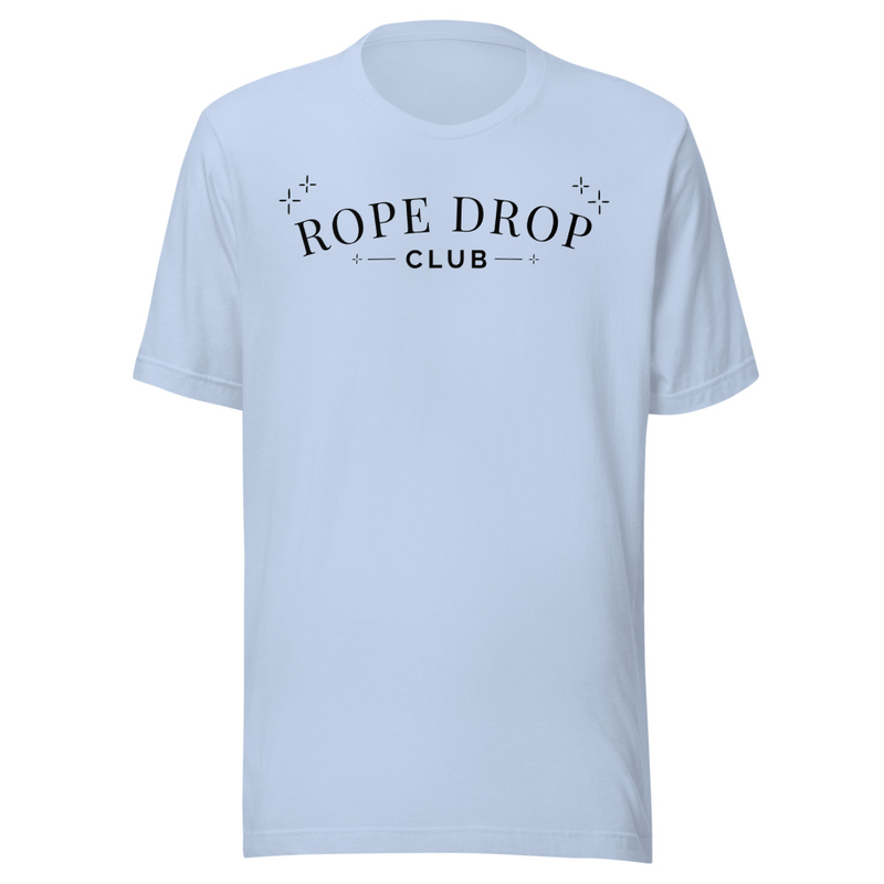 Rope Drop Club Tee – XS, Baby Blue