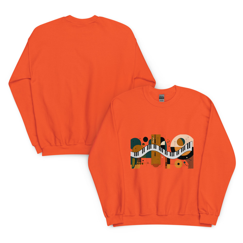 Abstract Piano Unisex Sweatshirt – XL, Orange
