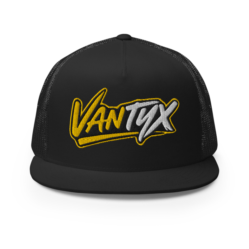 Vantyx - Snapback Trucker Cap - Solid Black, Yellow, & White
