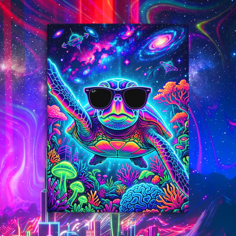 Turtle Hipster Canvas - Turtle Hipster Canvas / 24″×32″