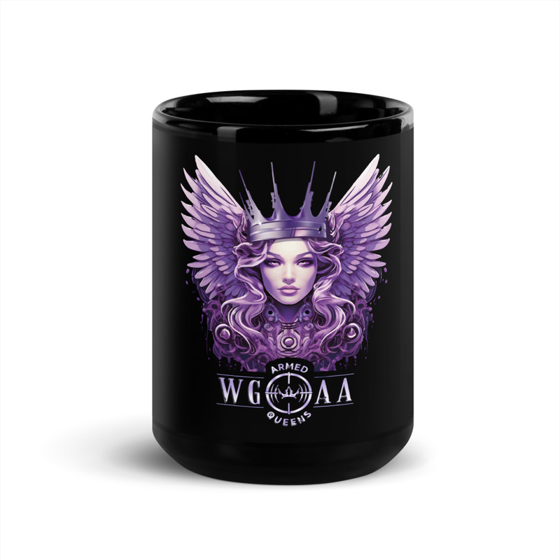 The Armed Angel - Black Glossy Mug