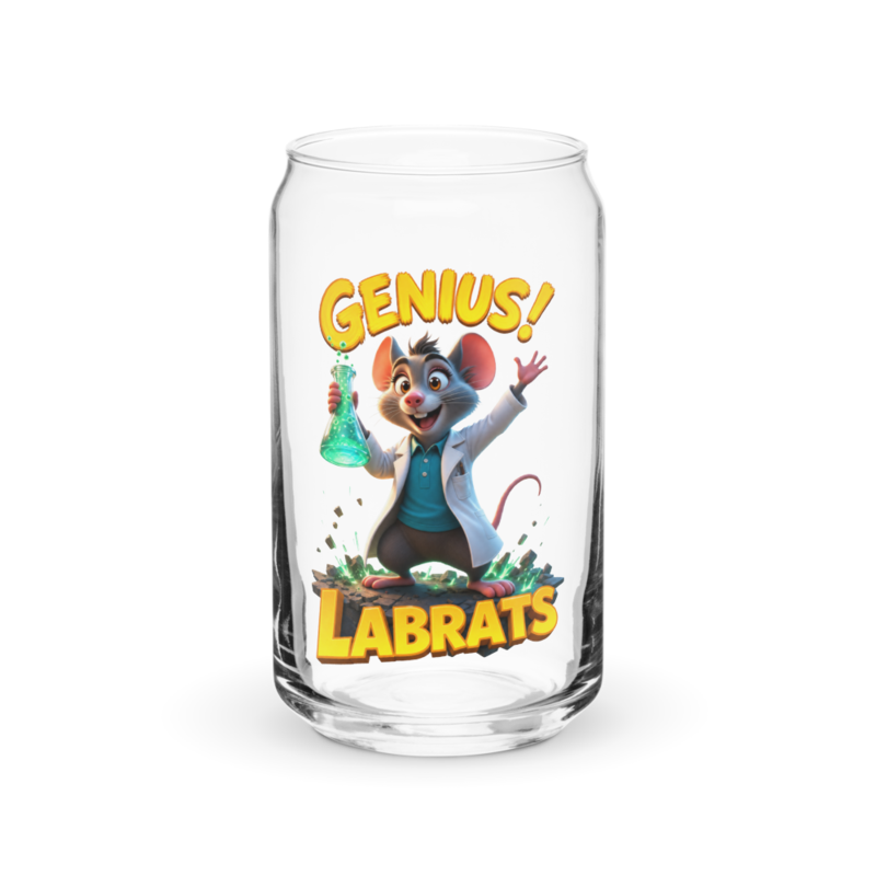 Dr Basil Whiskerworth Genius 16oz Can Glass