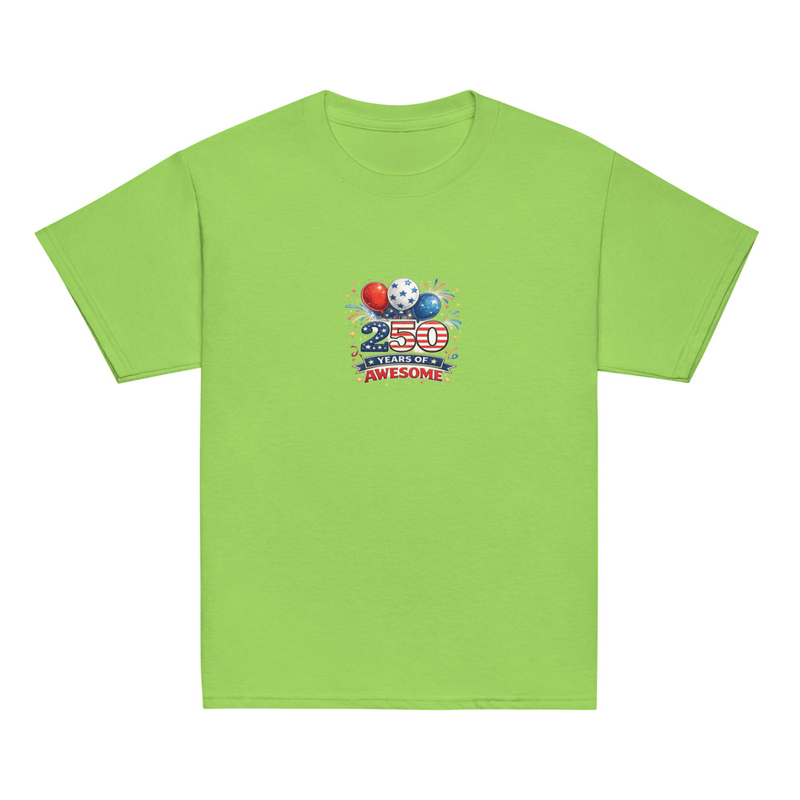 BMT Kids 250 years of Awesome Youth classic tee – XS, Lime