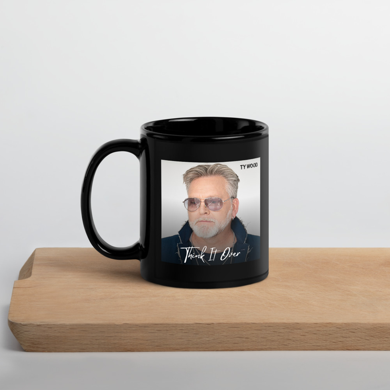 Think It Over Black Mug