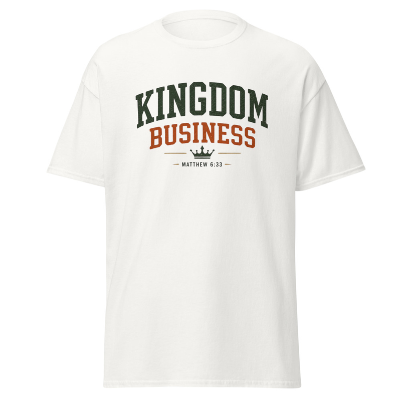 Kingdom Business Christian T-Shirt – XL, White