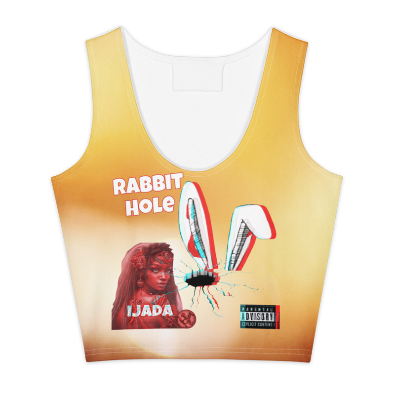 Cotton "Rabbit Hole Album" crop top