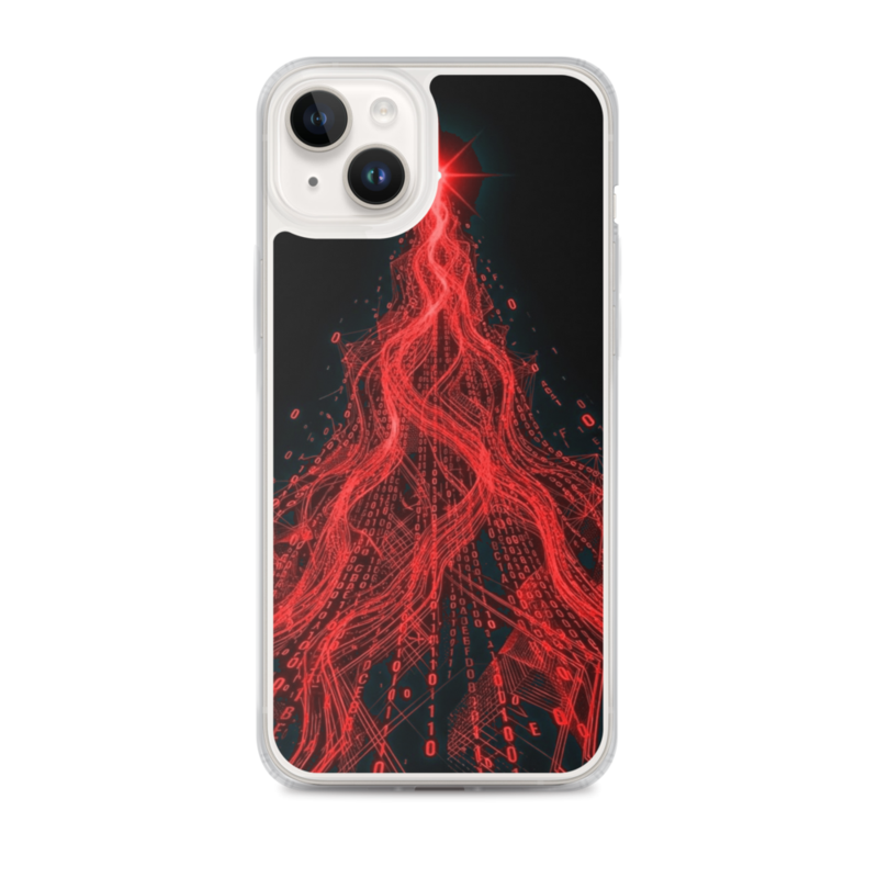 Uncle Benny ® Data Stream IBM Quantum Computer iPhone Case Neon Red EST. 2020