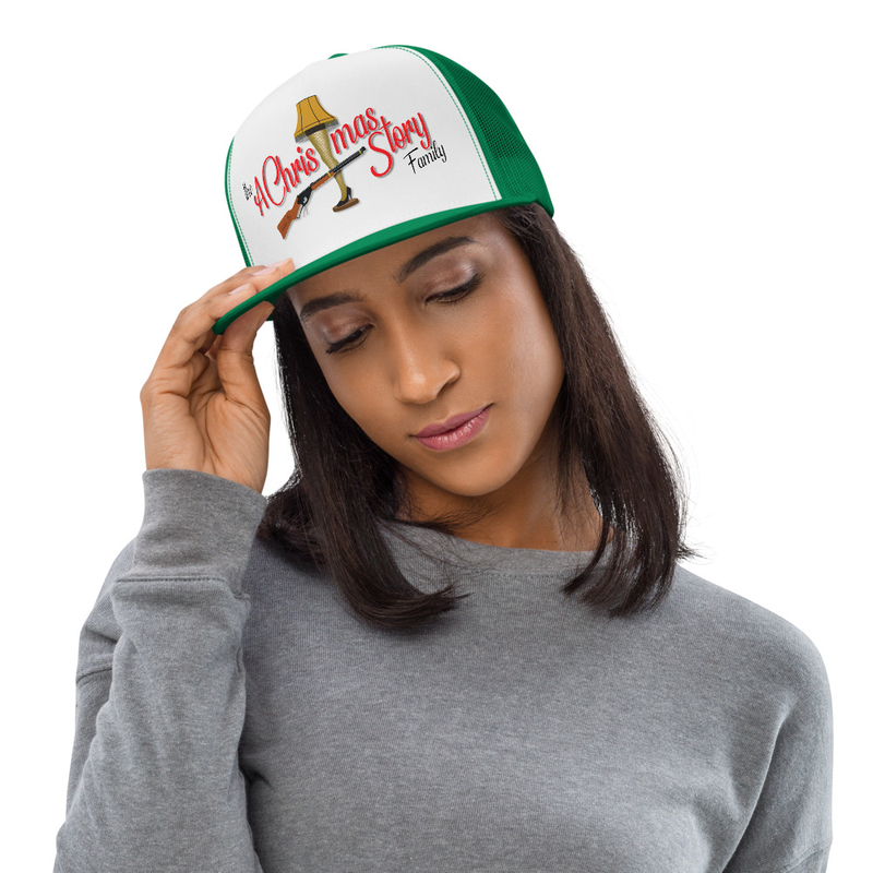 The Original A Christmas Story Family Custom Trucker Hat – One size, Kelly/ White/ Kelly