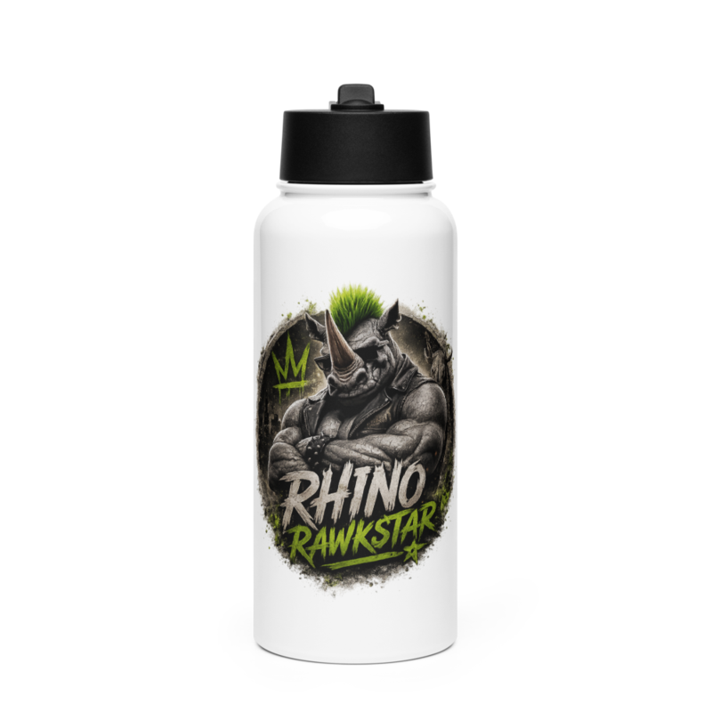 Stainless steel water bottle with a straw lid