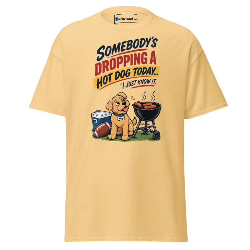 Swag | Somebody's Dropping a Hot Dog Classic Tee – XL, Yellow Haze